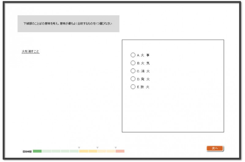 SPI能力検査のWebテスティング時の表示画面